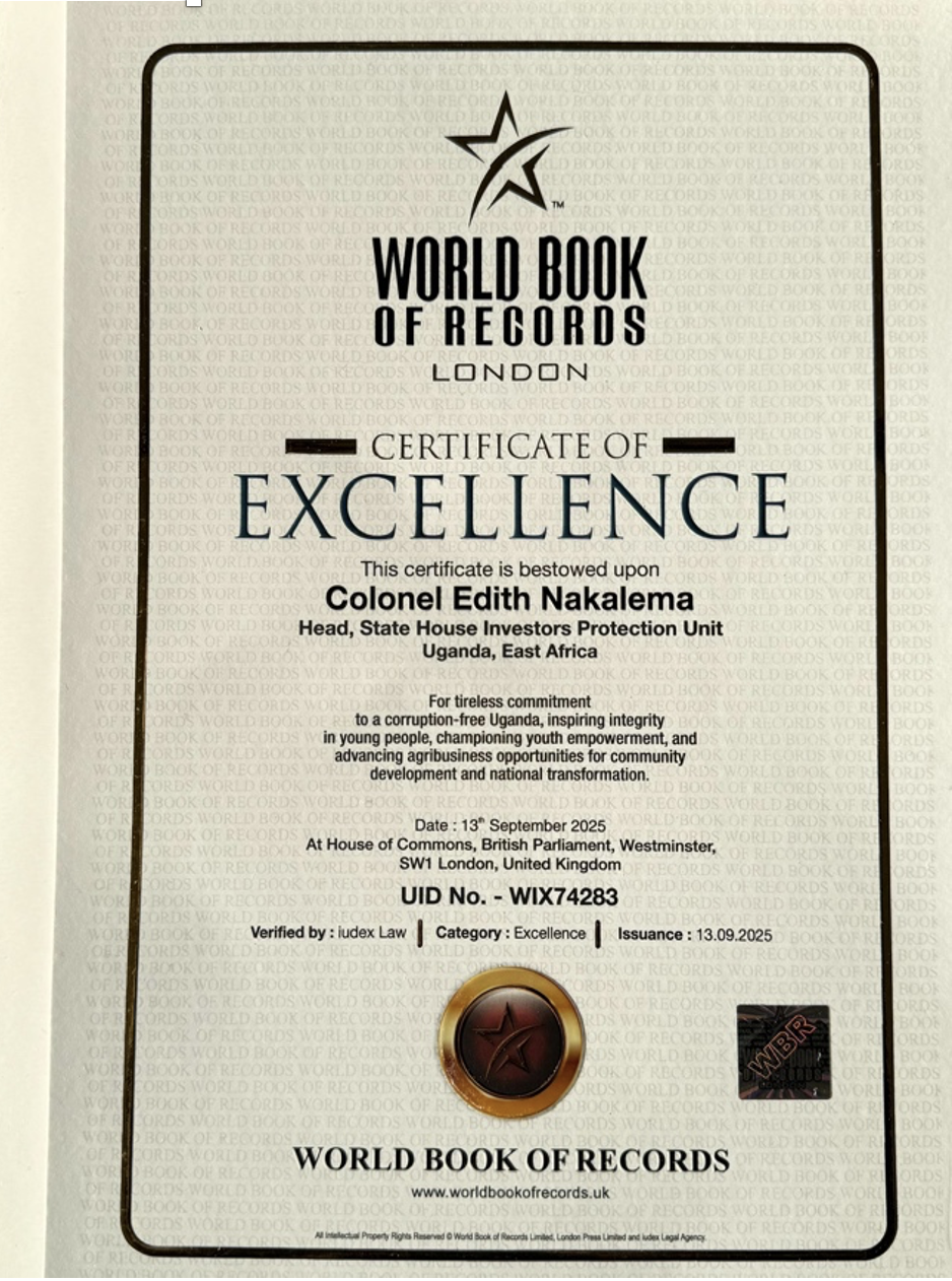 Award of Excellence — World Book of Records, Westminster, London